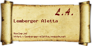 Lemberger Aletta névjegykártya